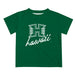 Hawaii Rainbow Warriors Vive La Fete Script V1 Green Short Sleeve Tee Shirt