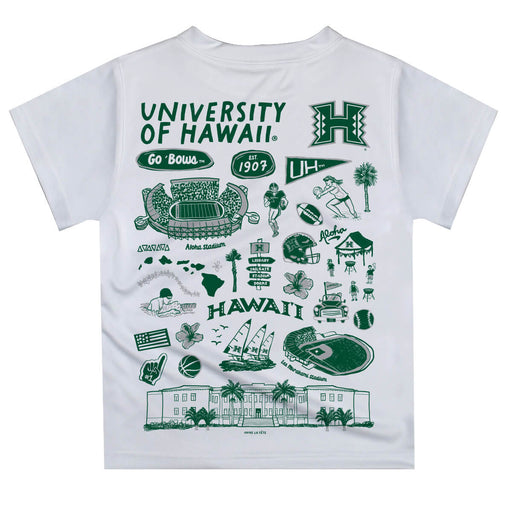 Hawaii Rainbow Warriors Hand Sketched Vive La Fete Impressions Artwork Boys Green Short Sleeve Tee Shirt - Vive La Fête - Online Apparel Store