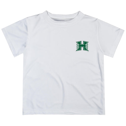 Hawaii Rainbow Warriors Hand Sketched Vive La Fete Impressions Artwork Boys White Short Sleeve Tee Shirt