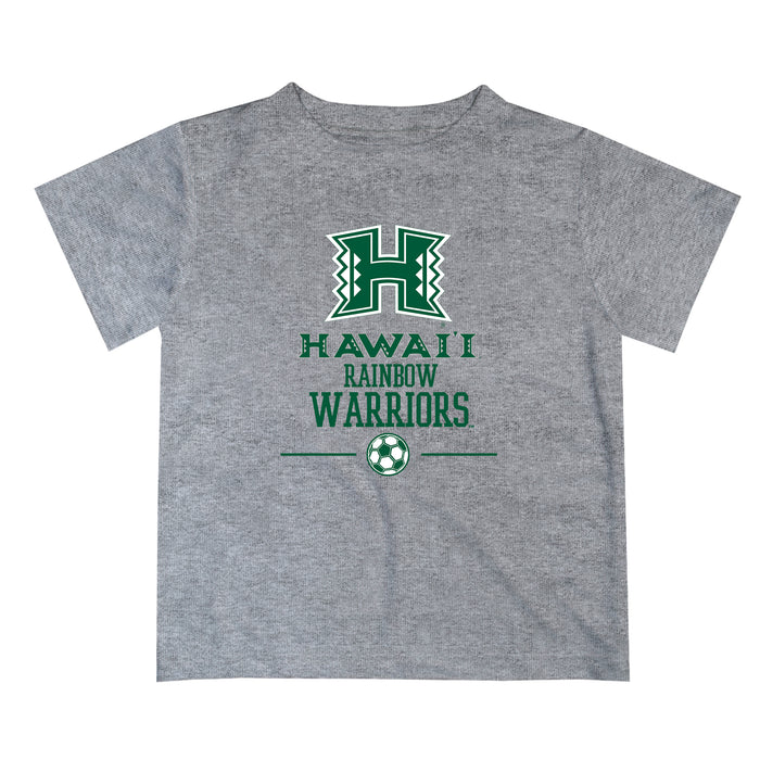 Hawaii Rainbow Warriors Vive La Fete Soccer V1 Heather Gray Short Sleeve Tee Shirt