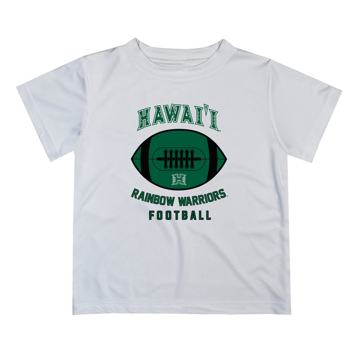 Hawaii Rainbow Warriors Vive La Fete Football V2 White Short Sleeve Tee Shirt