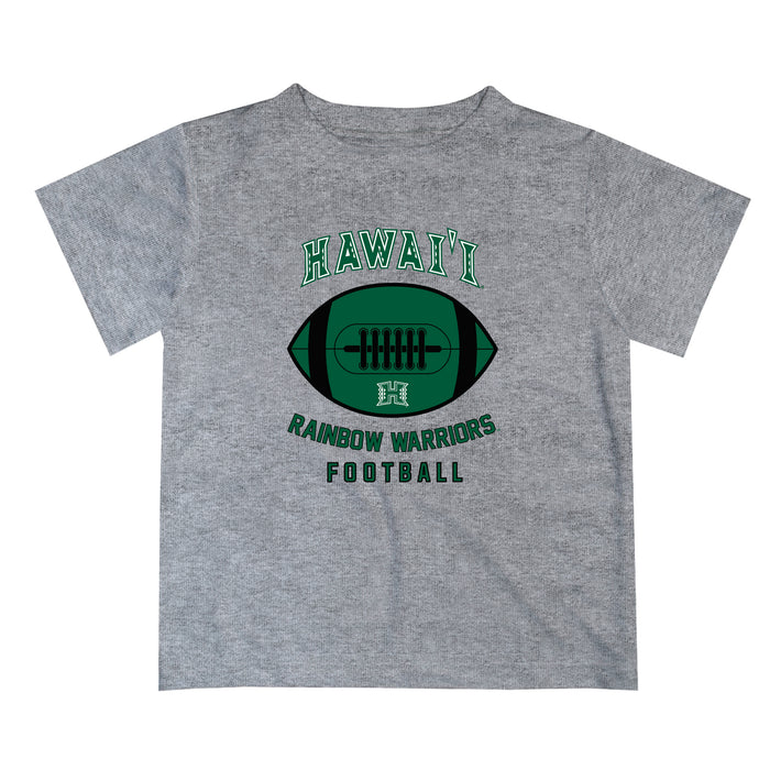 Hawaii Rainbow Warriors Vive La Fete Football V2 Heather Gray Short Sleeve Tee Shirt