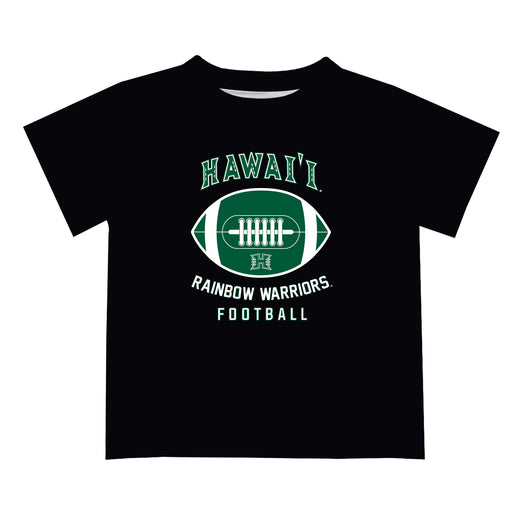 Hawaii Rainbow Warriors Vive La Fete Football V2 Black Short Sleeve Tee Shirt