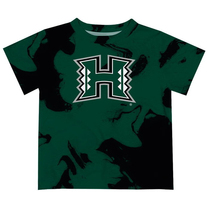 Hawaii Rainbow Warriors Vive La Fete Marble Boys Game Day Green Short Sleeve Tee