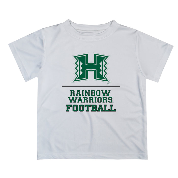 Hawaii Rainbow Warriors Vive La Fete Football V1 White Short Sleeve Tee Shirt