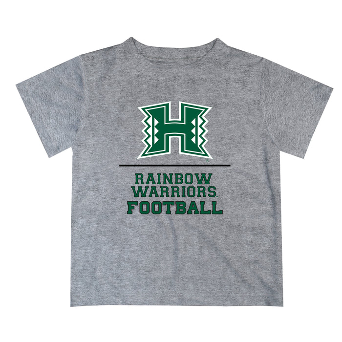 Hawaii Rainbow Warriors Vive La Fete Football V1 Heather Gray Short Sleeve Tee Shirt