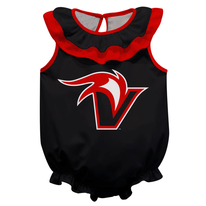 Hawaii Hilo Vulcans Black Sleeveless Ruffle Onesie Mascot Bodysuit by Vive La Fete