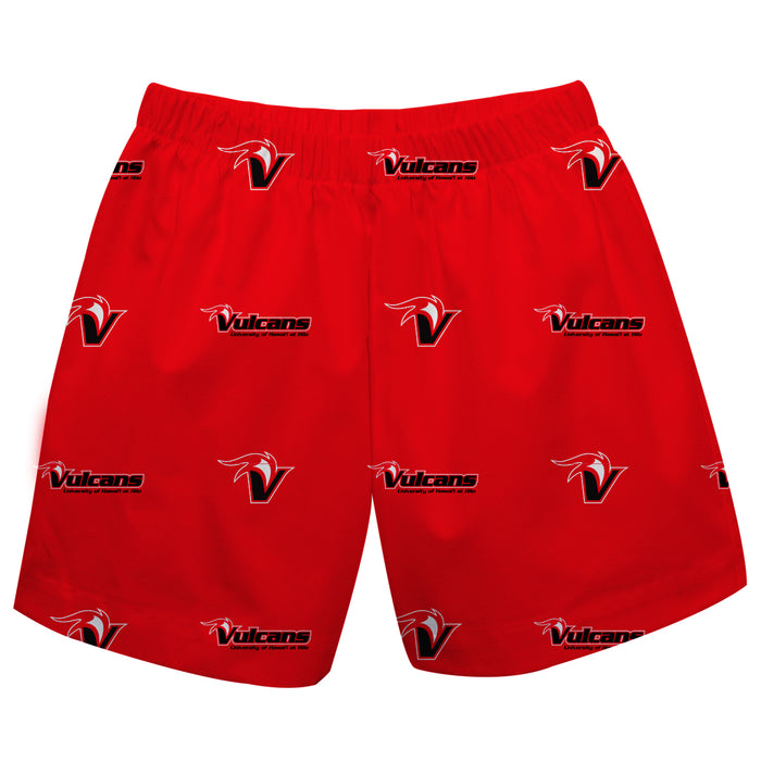 UH Hilo Vulcans Short Red All Over Logo - Vive La Fête - Online Apparel Store