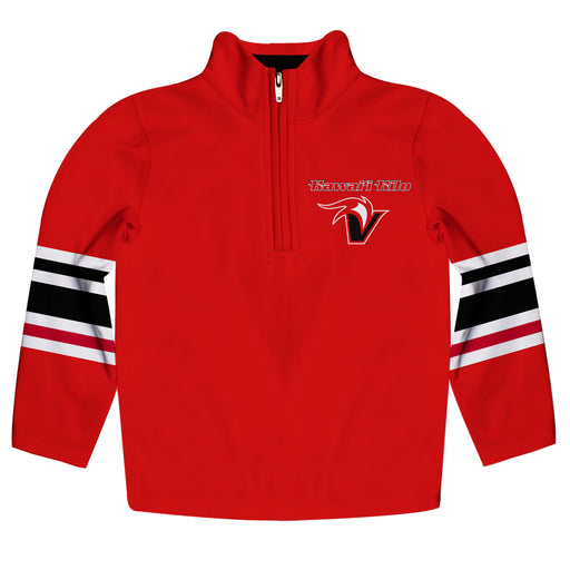 Hawaii Hilo Vulcans Vive La Fete Game Day Red Quarter Zip Pullover Stripes on Sleeves - Vive La Fête - Online Apparel Store