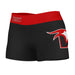 Hawaii Hilo Vulcans Vive La Fete Logo on Thigh and Waistband Black and Red Women Yoga Booty Workout Shorts 3.75 Inseam"