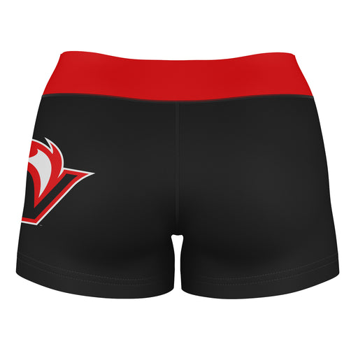 Hawaii Hilo Vulcans Vive La Fete Logo on Thigh and Waistband Black and Red Women Yoga Booty Workout Shorts 3.75 Inseam" - Vive La Fête - Online Apparel Store
