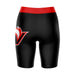 Hawaii Hilo Vulcans Vive La Fete Game Day Logo on Thigh and Waistband Black and Red Women Bike Short 9 Inseam" - Vive La Fête - Online Apparel Store