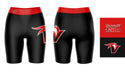 Hawaii Hilo Vulcans Vive La Fete Game Day Logo on Thigh and Waistband Black and Red Women Bike Short 9 Inseam" - Vive La Fête - Online Apparel Store