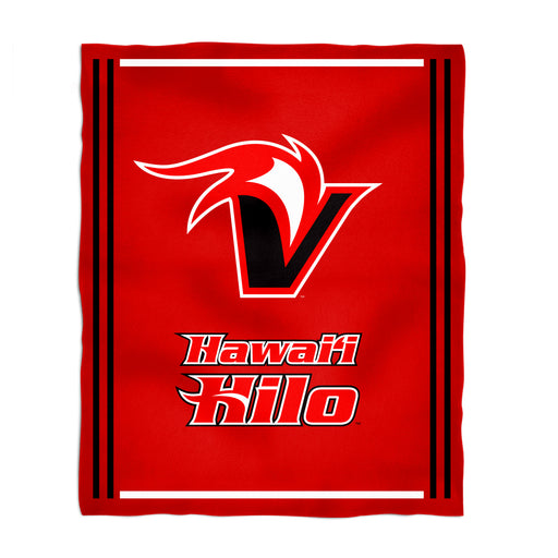 Hawaii Hilo Vulcans Vive La Fete Kids Game Day Red Plush Soft Minky Blanket 36 x 48 Mascot