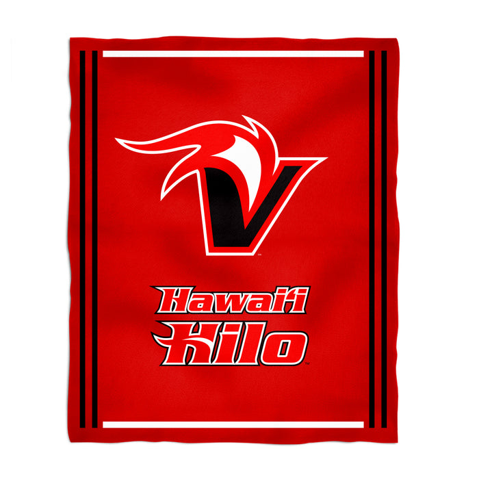 Hawaii Hilo Vulcans Vive La Fete Kids Game Day Red Plush Soft Minky Blanket 36 x 48 Mascot