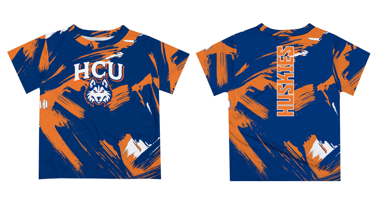HCU Houston Christian Huskies Vive La Fete Boys Game Day Blue Short Sleeve Tee Paint Brush - Vive La Fête - Online Apparel Store