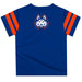 HCU Houston Christian Huskies Vive La Fete Boys Game Day Blue Short Sleeve Tee with Stripes on Sleeves - Vive La Fête - Online Apparel Store