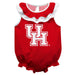 University of Houston Cougars Vive La Fete Girls Game Day Red Sleeveless Ruffle Onesie Mascot Bodysuit
