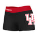 Houston Cougars Vive La Fete Logo on Thigh and Waistband Black & Red Women Yoga Booty Workout Shorts 3.75 Inseam