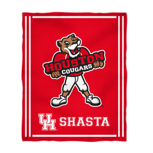 University of Houston Cougars Vive La Fete Kids Game Day Red Plush Soft Minky Blanket 36 x 48 Mascot