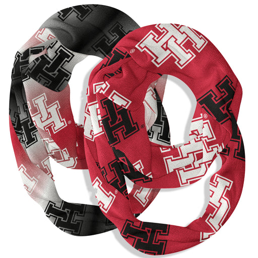 Houston Cougars Vive La Fete All Over Logo Game Day Collegiate Women Set of 2 Light Weight Ultra Soft Infinity Scarfs