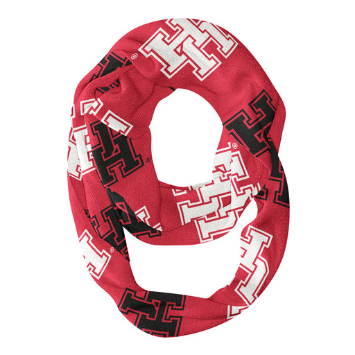 Houston Cougars Vive La Fete Repeat Logo Game Day Collegiate Women Light Weight Ultra Soft Infinity Scarf