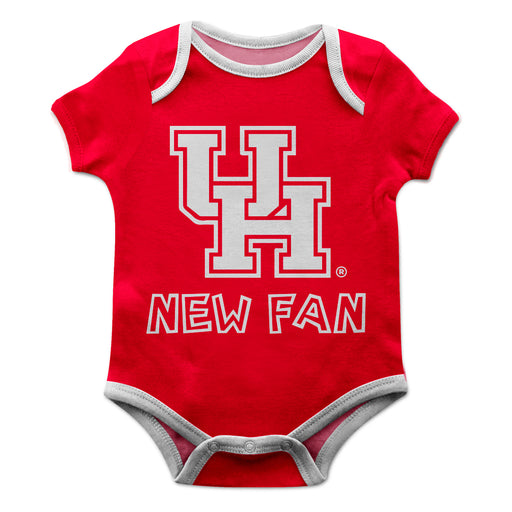 Houston Cougars Vive La Fete Infant Game Day Red Short Sleeve Onesie New Fan Logo and Mascot Bodysuit