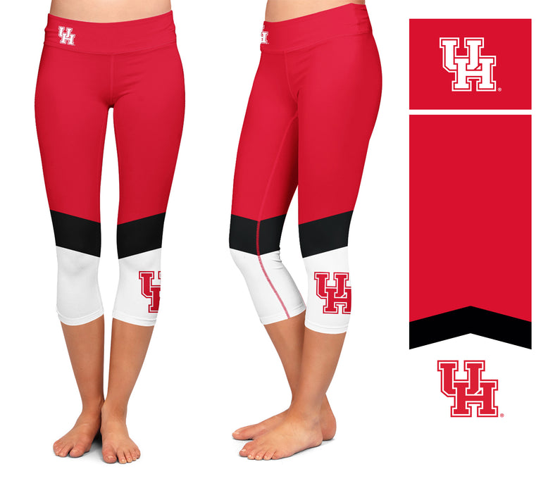 Houston Cougars Vive La Fete Game Day Collegiate Ankle Color Block Girls Red White Capri Leggings - Vive La Fête - Online Apparel Store