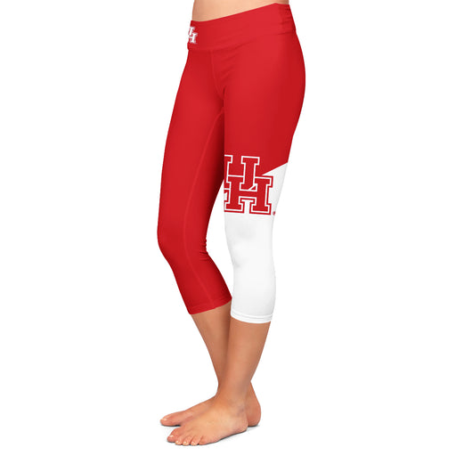 Houston Cougars Vive La Fete Game Day Collegiate Leg Color Block Girls Red White Capri Leggings - Vive La Fête - Online Apparel Store