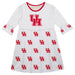 Houston Cougars Vive La Fete Girls Game Day 3/4 Sleeve Solid White All Over Logo on Skirt