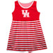 University of Houston Cougars Vive La Fete Girls Game Day Sleeveless Tank Dress Solid Red Logo Stripes on Skirt