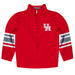 Houston Cougars Vive La Fete Game Day Red Quarter Zip Pullover Stripes on Sleeves