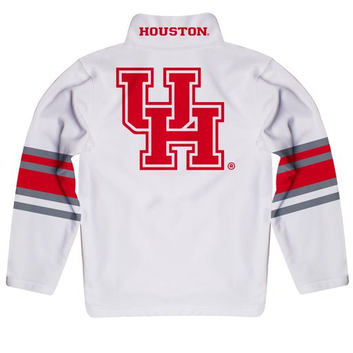 Houston Cougars Vive La Fete Game Day White  Quarter Zip Pullover Stripes on Sleeves - Vive La Fête - Online Apparel Store