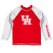 Houston Cougars Vive La Fete Red and White Long Sleeve Raglan Rashguard