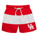 Houston Cougars Vive La Fete Red White Stripes Swimtrunks V2