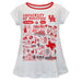University of Houston Cougars Hand Sketched Vive La Fete Impressions Artwork White Short Sleeve Top