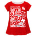 University of Houston Cougars Hand Sketched Vive La Fete Impressions Artwork Red Short Sleeve Top