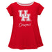 Houston Cougars Vive La Fete Girls Game Day Short Sleeve Red Top with School Logo and Name