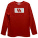 University of Houston Cougars Smocked Red Knit Long Sleeve Boys Tee Shirt