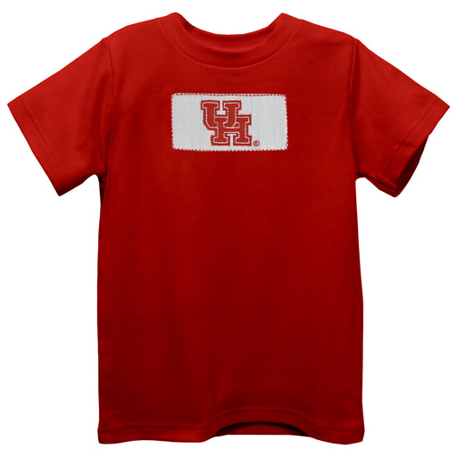 University of Houston Cougars Smocked Red Knit Short Sleeve Boys Tee Shirt