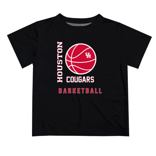 Houston Cougars Vive La Fete Basketball V1 Black Short Sleeve Tee Shirt