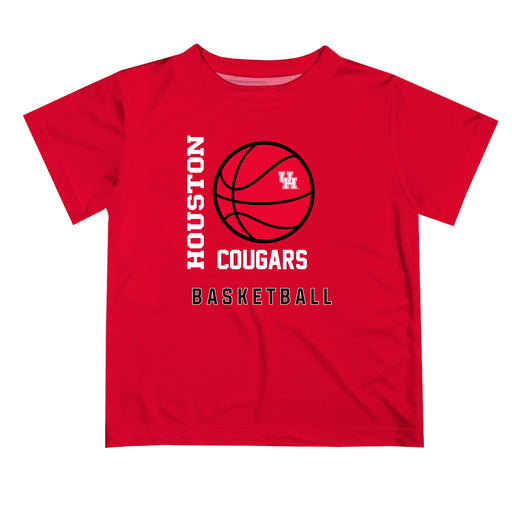 Houston Cougars Vive La Fete Basketball V1 Red Short Sleeve Tee Shirt