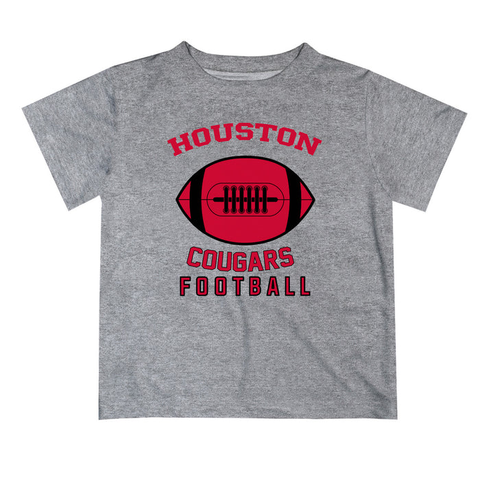 Houston Cougars Vive La Fete Football V2 Heather Gray Short Sleeve Tee Shirt
