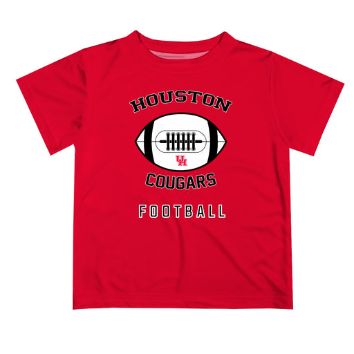 Houston Cougars Vive La Fete Football V2 Red Short Sleeve Tee Shirt
