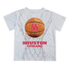 Houston Cougars Original Dripping Basketball White T-Shirt by Vive La Fete