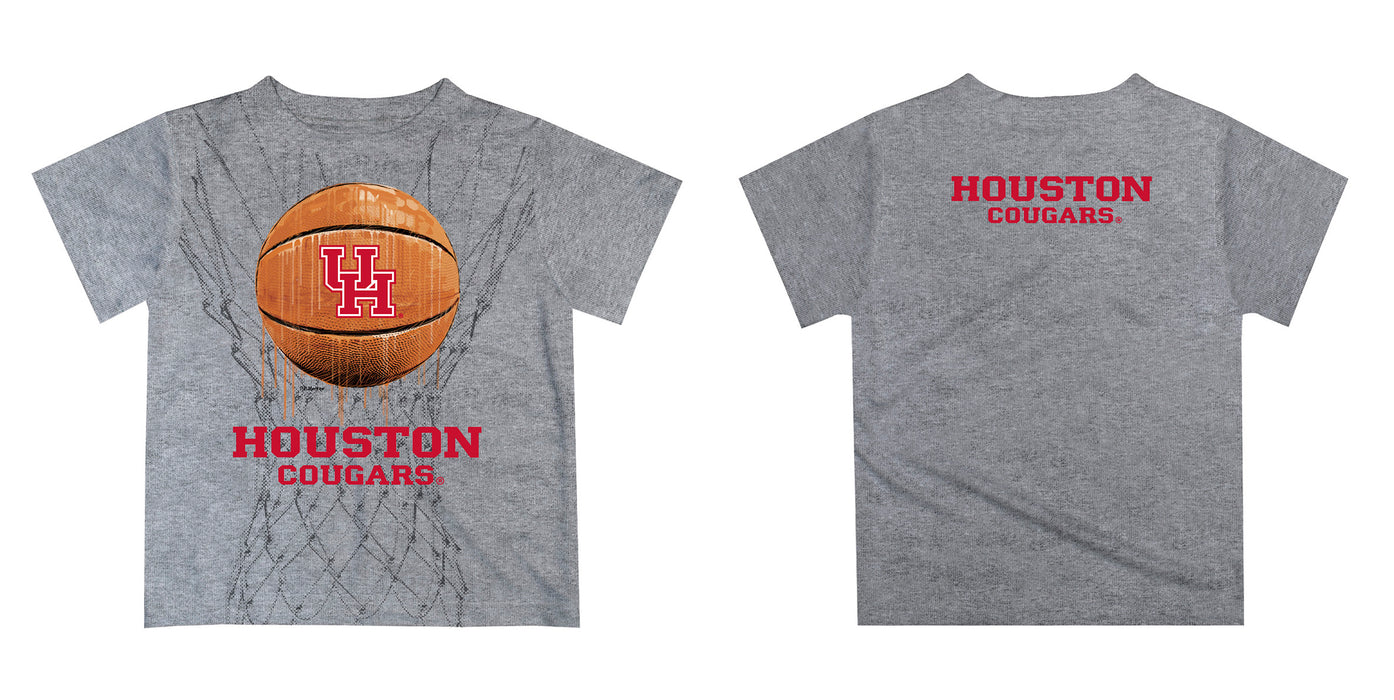 Houston Cougars Original Dripping Basketball Red T-Shirt by Vive La Fete - Vive La Fête - Online Apparel Store