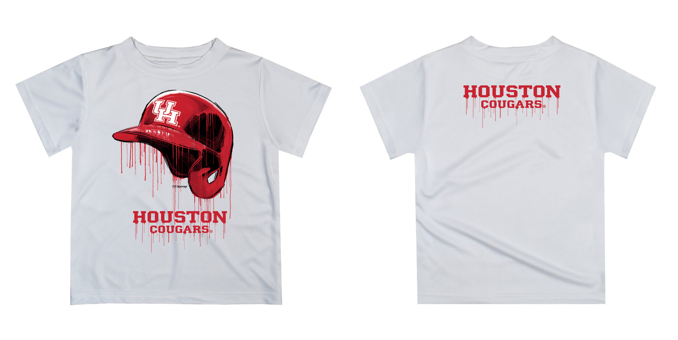 University of Houston Cougars Original Dripping Baseball Hat Red T-Shirt by Vive La Fete - Vive La Fête - Online Apparel Store