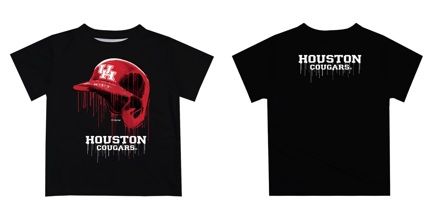 University of Houston Cougars Original Dripping Baseball Hat Red T-Shirt by Vive La Fete - Vive La Fête - Online Apparel Store