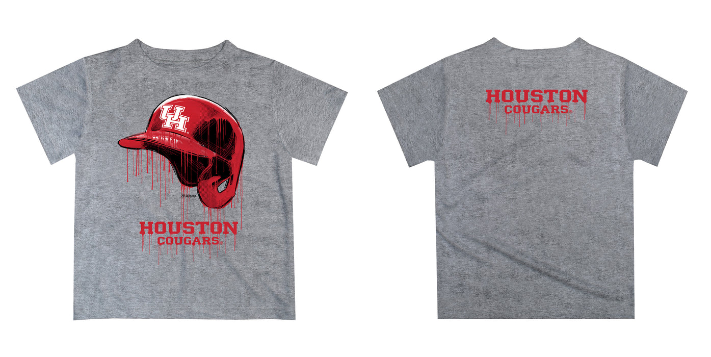 University of Houston Cougars Original Dripping Baseball Hat Red T-Shirt by Vive La Fete - Vive La Fête - Online Apparel Store