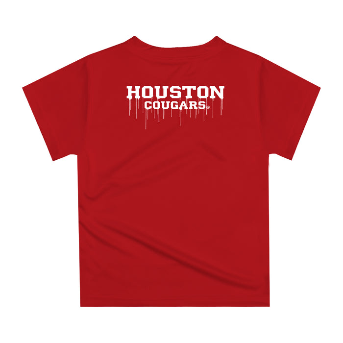 University of Houston Cougars Original Dripping Baseball Hat Red T-Shirt by Vive La Fete - Vive La Fête - Online Apparel Store